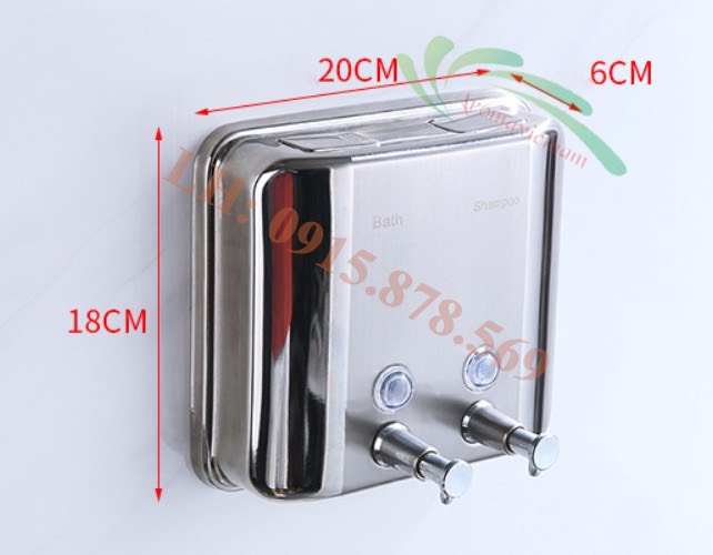 Hộp đựng dầu gội sữa tắm hai ngăn chất liệu inox304